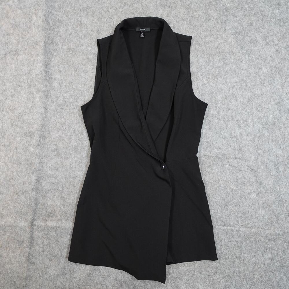 Drew‎ Romper Womens Small Play Suit VNeck Black Collared